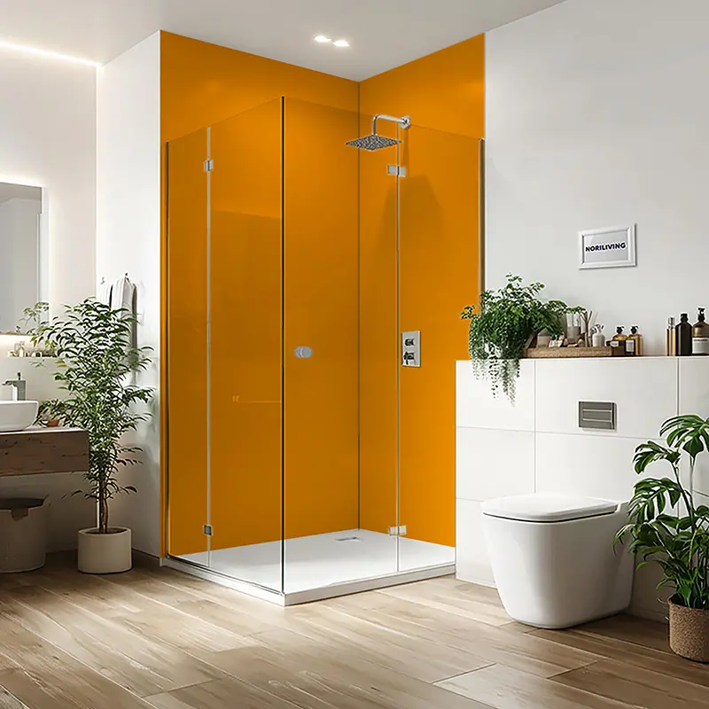 Duschrückwand Alu 1-4 teilig Unifarbe Orange 2346
