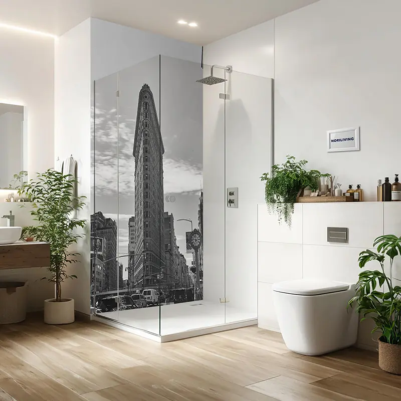 Duschrückwand Aluverbund Flatiron Building New York 727 schwarz-weiß