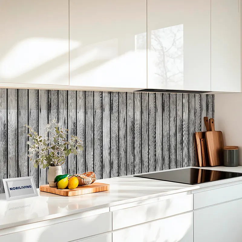 Fliesenspiegel Alu Holzkisten-Hintergrund 839 schwarz-weiß