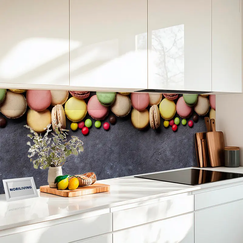 Küchenrückwand Alu bunte Macarons 822