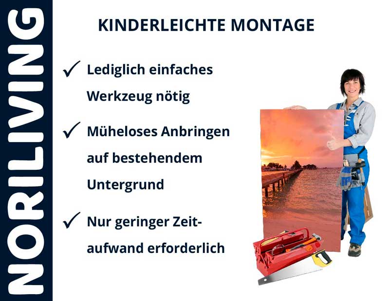 Einfach zu montierendes Produkt von NORILIVING mit minimalem Aufwand NORILIVING bietet einfache Montage mit leichtem Werkzeug und wenig Zeitaufwand