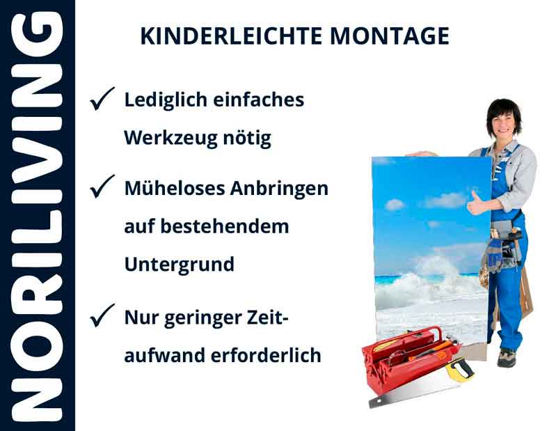 Person zeigt kinderleichte Montage mit einfachem Werkzeug und wenig Zeitaufwand