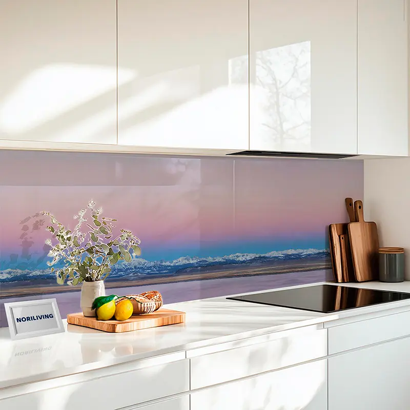 Küchenrückwand Alu Berge im Abendlicht 009