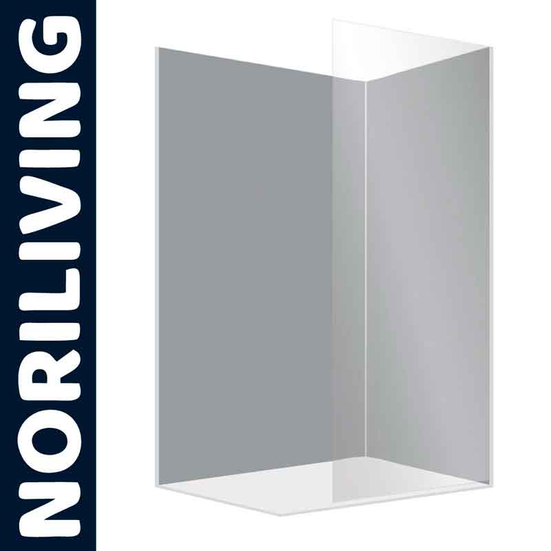 Eckige Duschwand aus Glas von NORILIVING