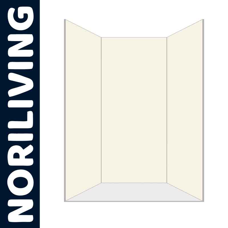 Illustration einer dreiteiligen Trennwand mit NORILIVING-Logo