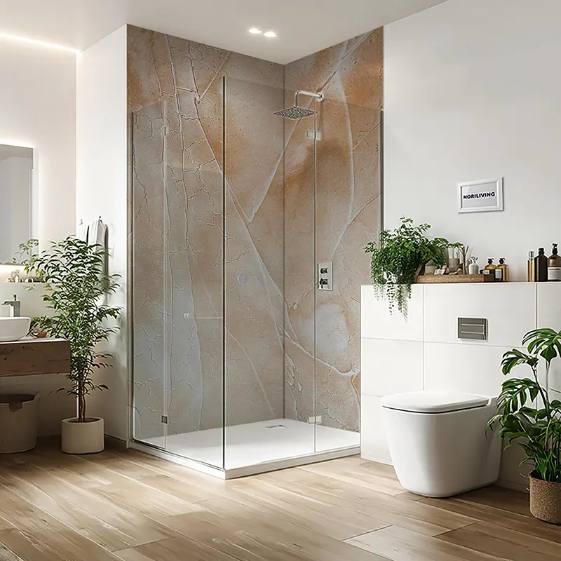 Duschrückwand Einzel | Ecke | Nische | Alu Marmor beige 705