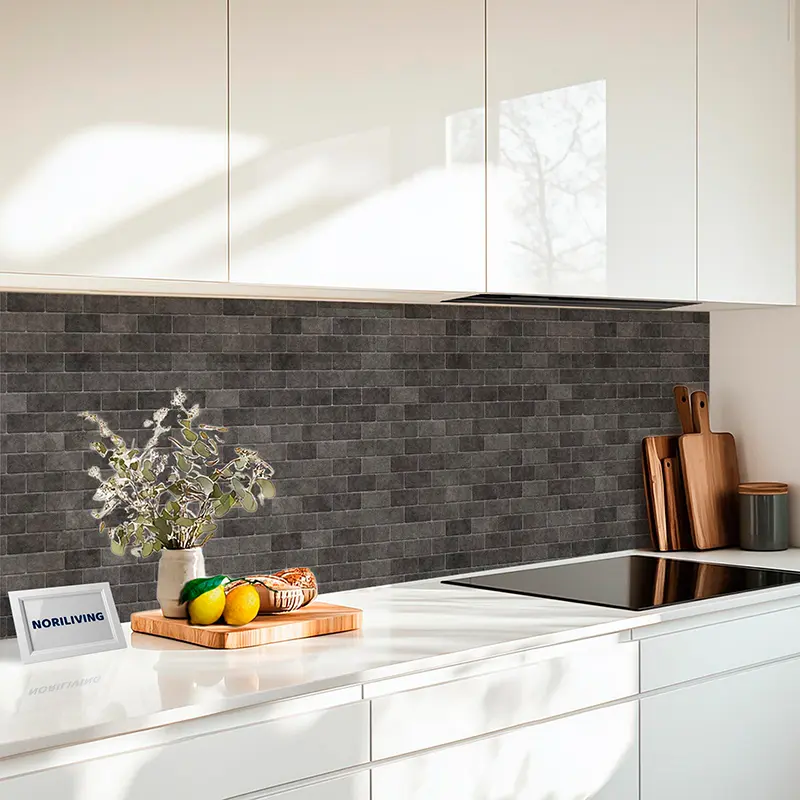 Küchenrückwand Alu graue Ziegelmauer klein 995a