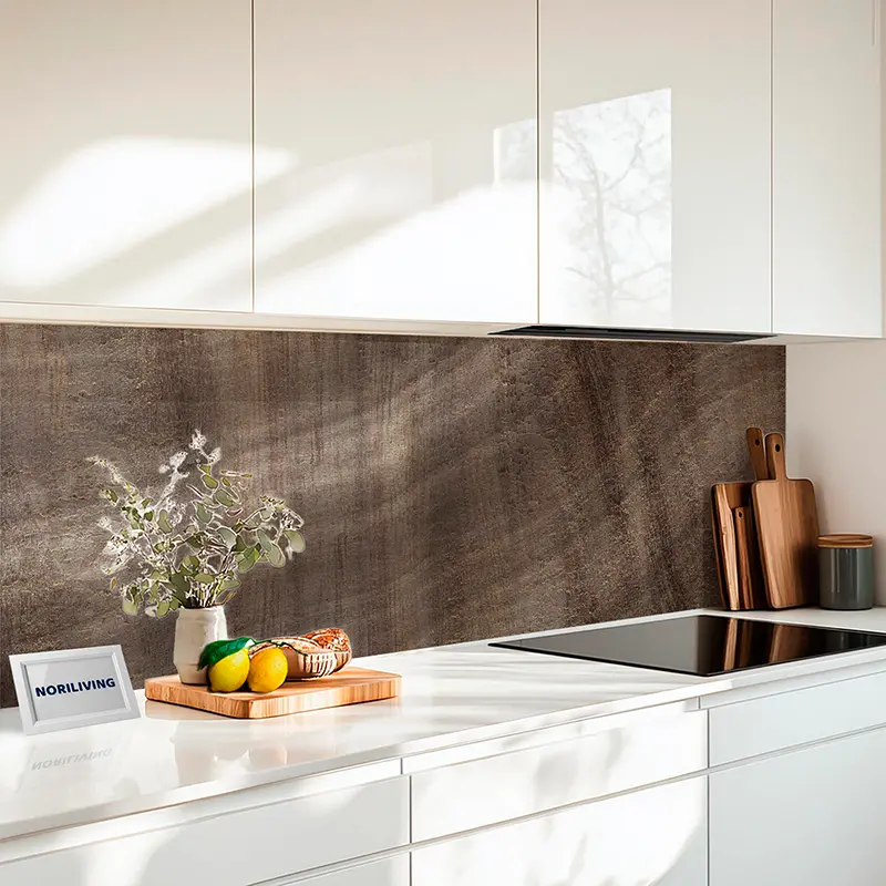 Fliesenspiegel Alu Dunkle Holztextur mit Maserung 708