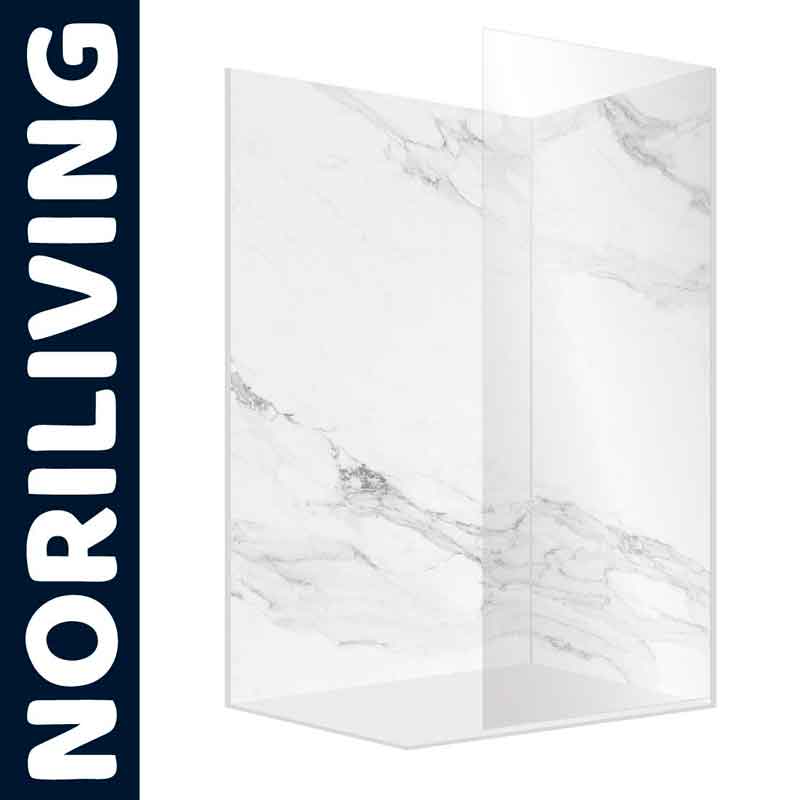 Noriliving Duschrückwand in Marmoroptik, elegante Wandverkleidung für das Badezimmer