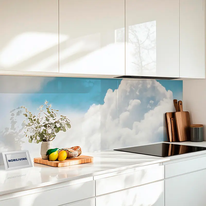 Küchenrückwand Alu Kumuluswolken in der Mittagssonne 105