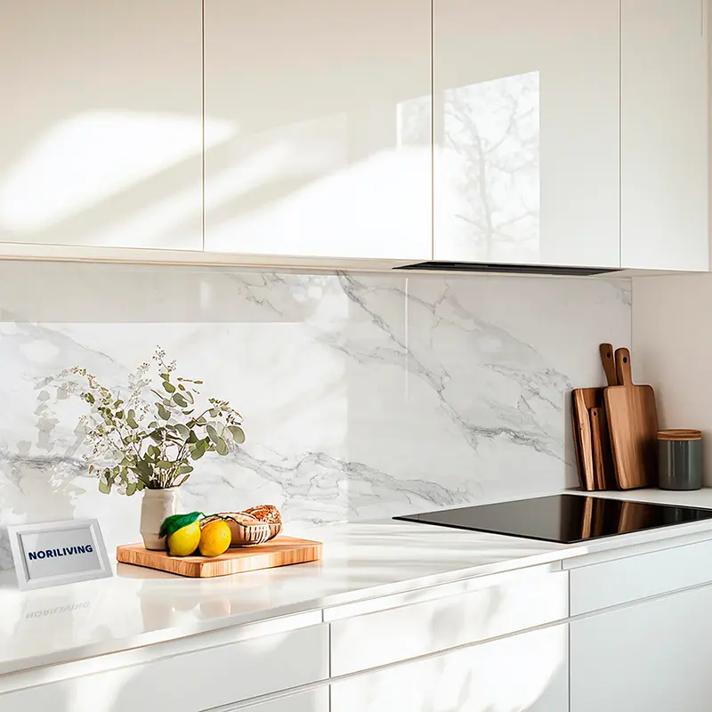 Küchenrückwand Alu Marmor hellgrau 117a