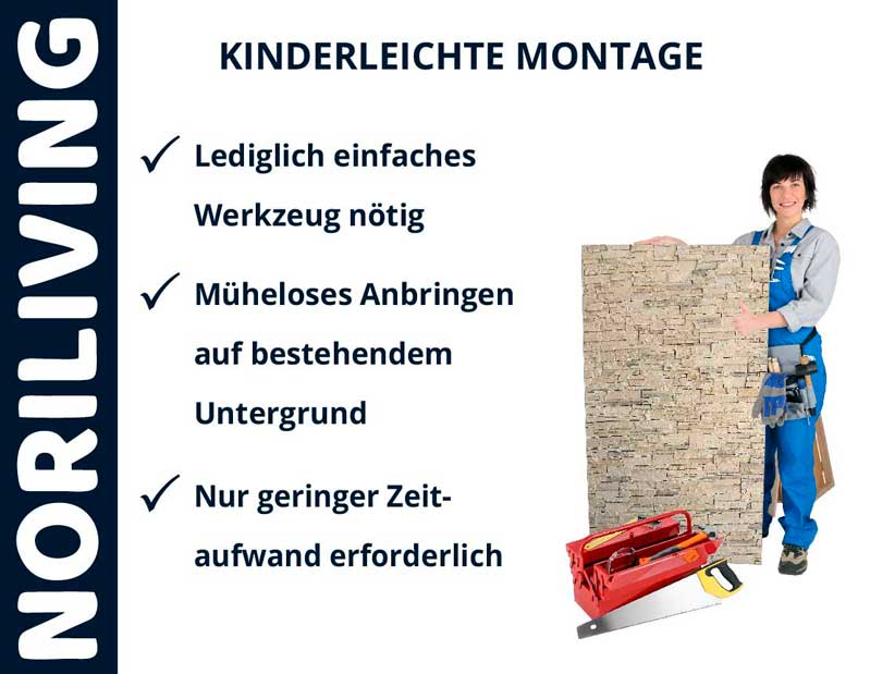 NORILIVING Wandelemente einfach zu montieren, wenig Werkzeug benötigt, schnelles Anbringen.