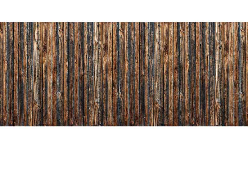 Nahaufnahme einer rustikalen, vertikalen Holzplattenwand mit gealtertem, natürlichem Holz in Brauntönen