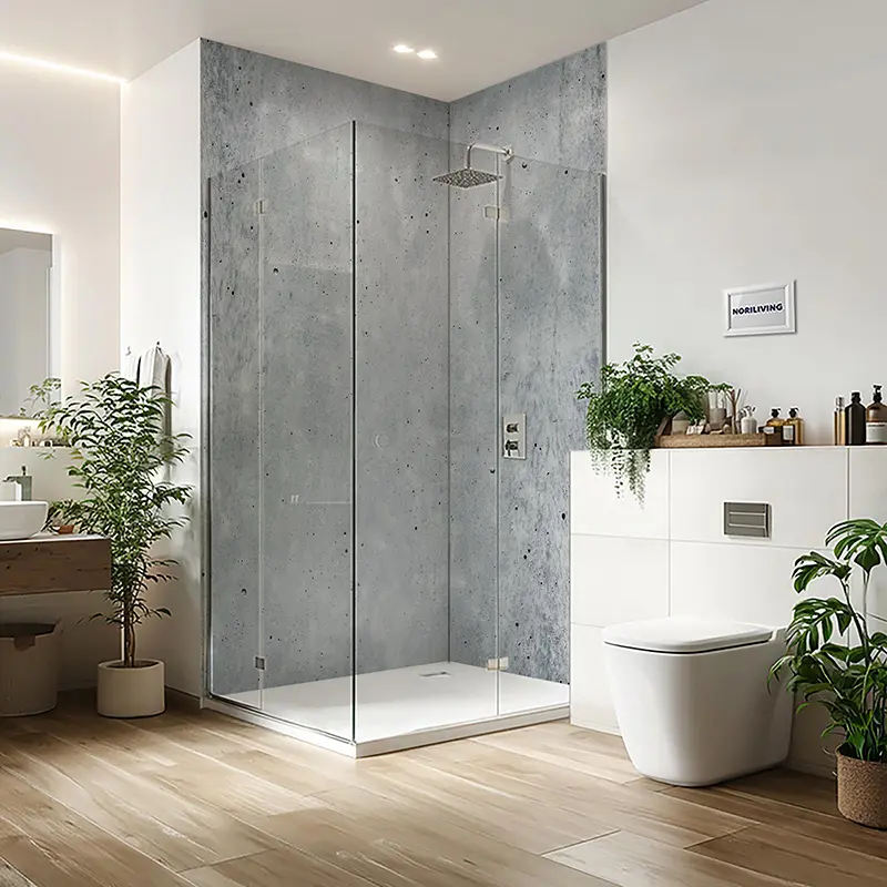 Duschrückwand Einzel | Ecke | Nische | Alu Beton getigert 832