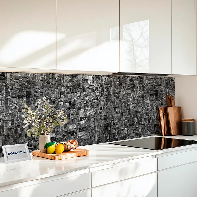 Fliesenspiegel Alu Steinwand Mosaik dunkelgrau 209c