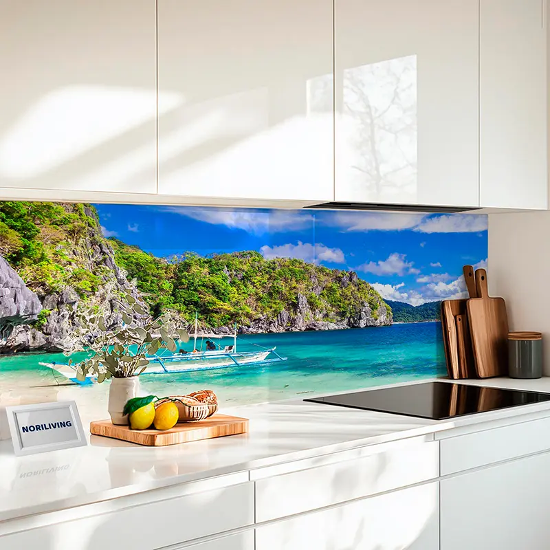 Küchenrückwand Alu tropischer Strand von Palawan Philippinen 062