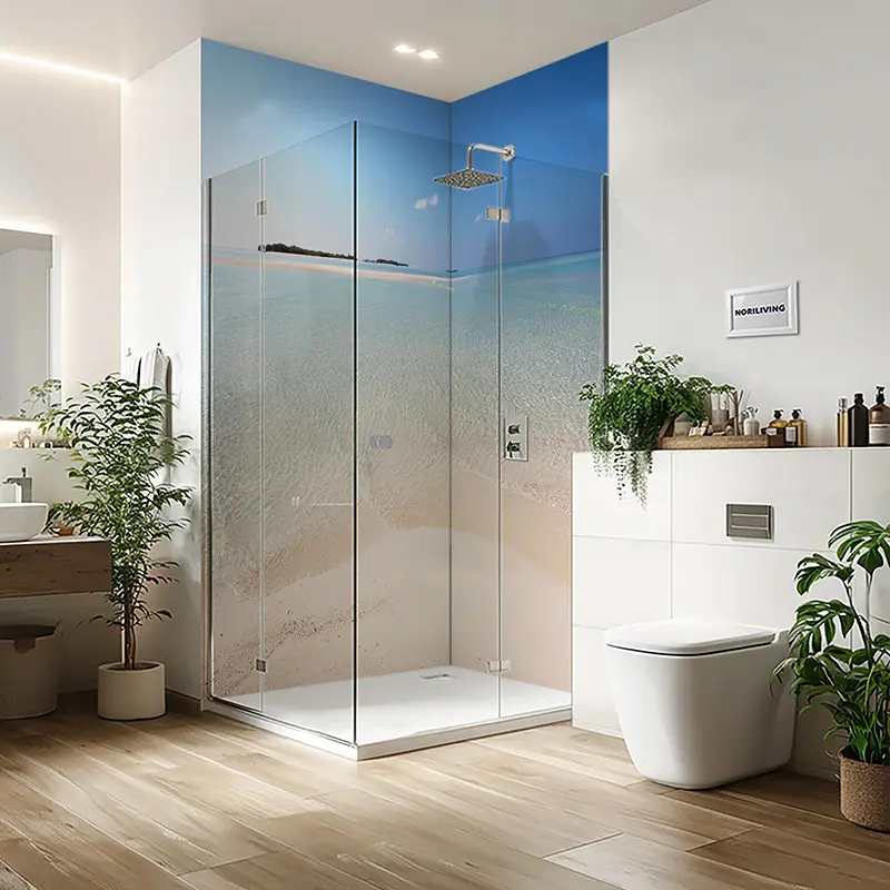 Duschrückwand Einzel | Ecke | Alu Am Strand 898