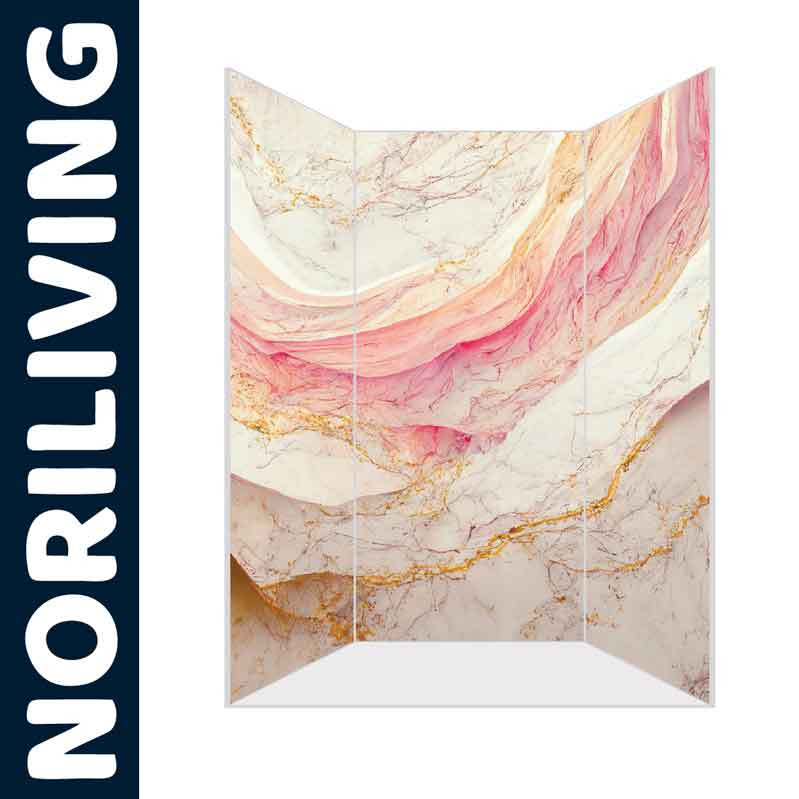 Dekorativer Paravent mit Marmoroptik und Goldakzenten von Noriliving