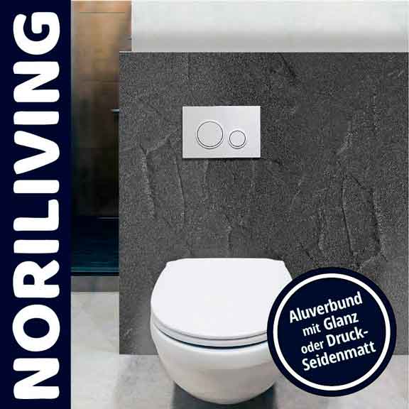 Moderne Toilette mit Alu-Verbundmaterial in glänzender oder seidenmatter Ausführung von Noriliving