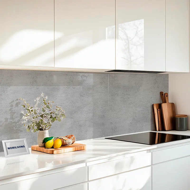 Küchenrückwand Alu Stein mittel grau Beton 262