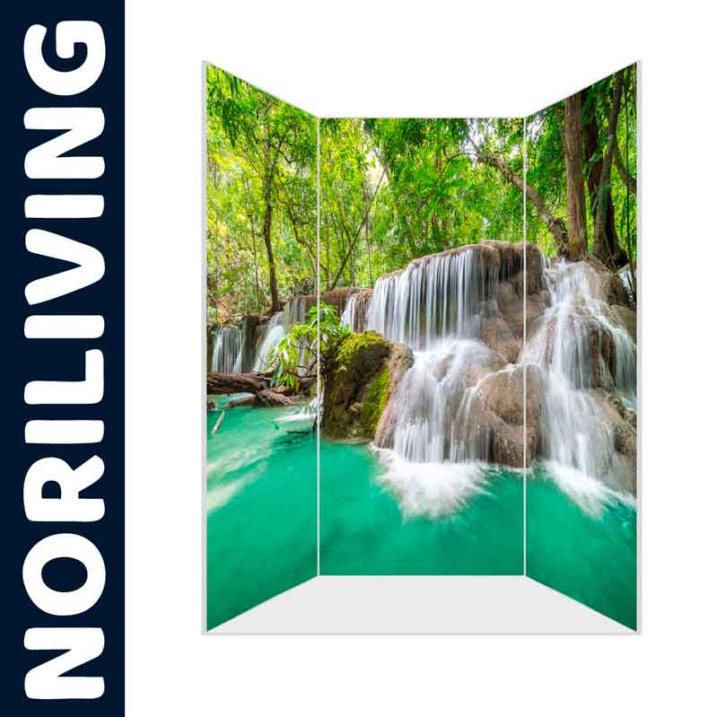 Paravent mit Wasserfall-Motiv von Noriliving Dekorativer Raumteiler mit tropischem Wasserfall-Motiv von Noriliving für eine entspannende Atmosphäre