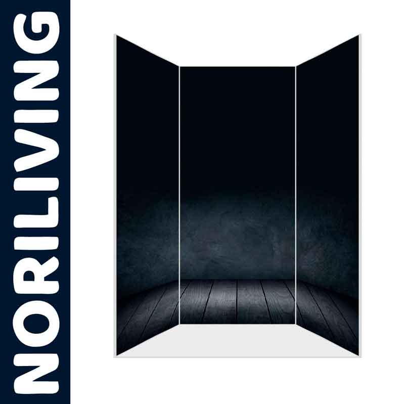 Schwarzer Raumteiler mit Holzoptik von NORILIVING