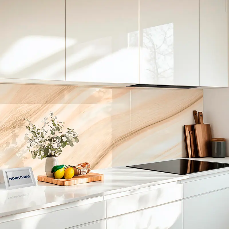 Küchenrückwand Alu Marmorstruktur weiß braun 560