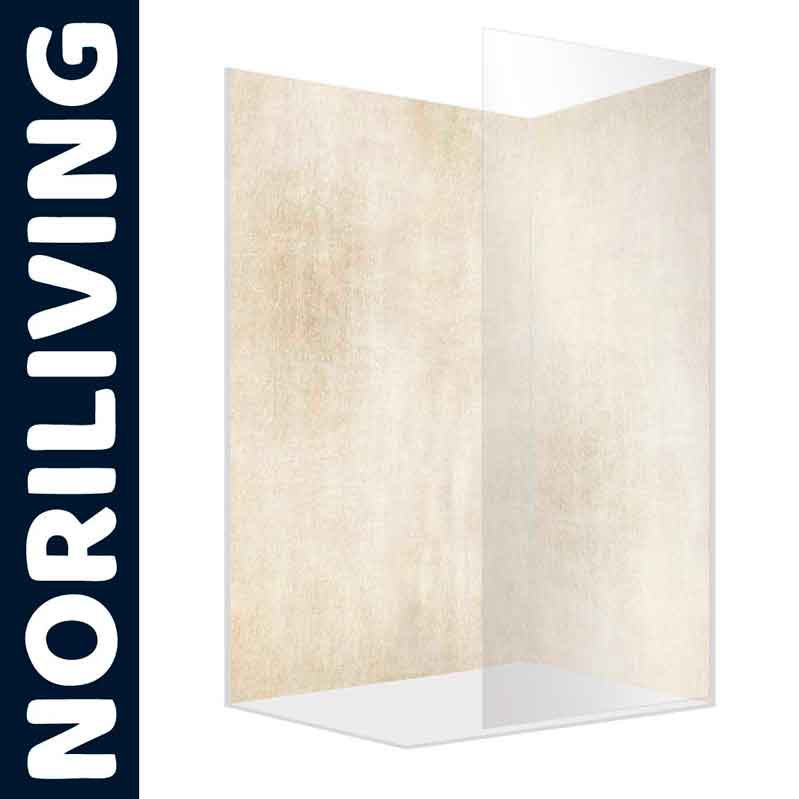 Hochwertige NORILIVING Duschrückwand mit modernem Design in beige