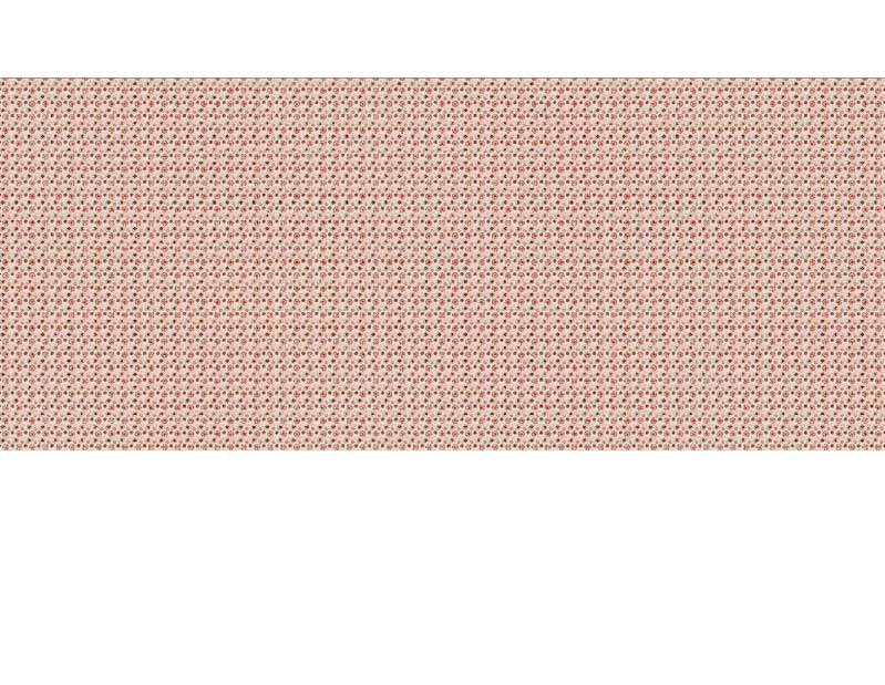 Nahaufnahme eines Stoffes mit rotem und beigen Blümchenmuster