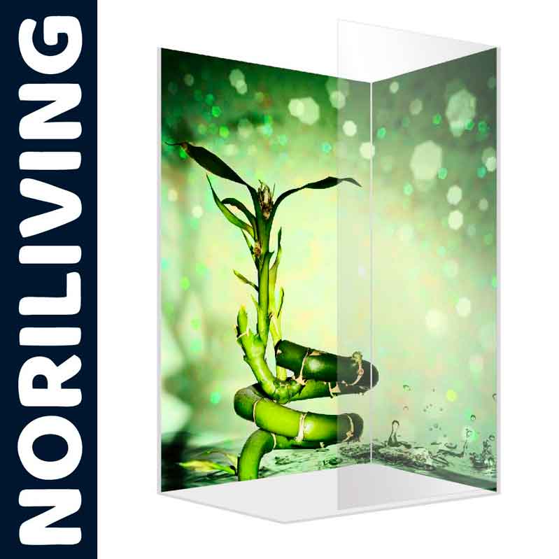 Dekorwindschutz mit Bambusmotiv von Noriliving, ideal für moderne Raumgestaltung