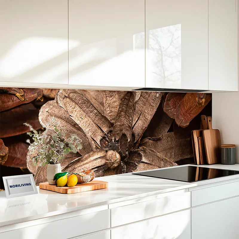 Fliesenspiegel Alu Braune Kiefernzapfen Deko 255