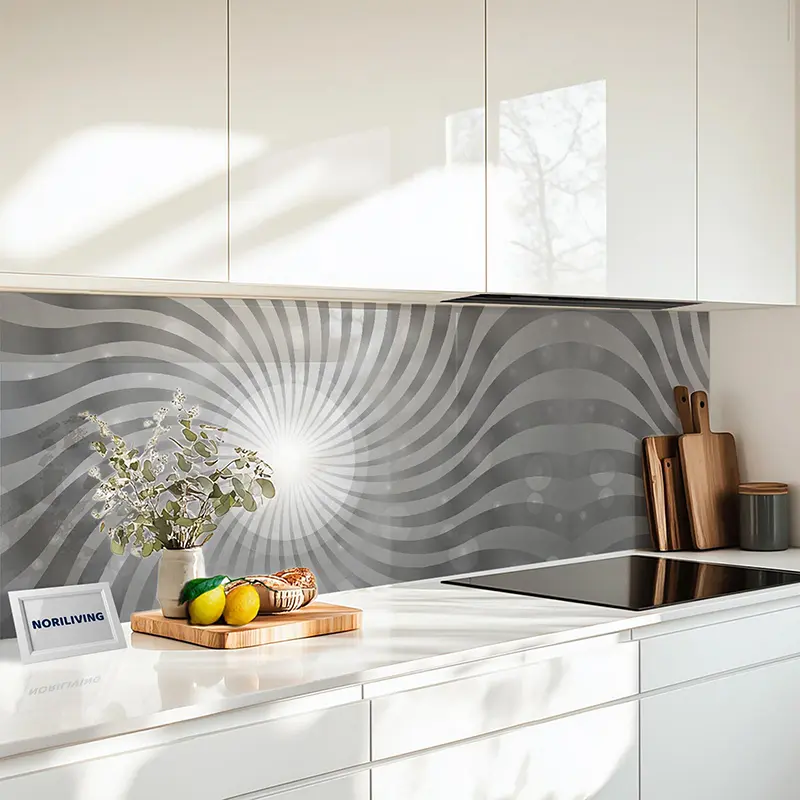 Fliesenspiegel Alu Kreis- und Wellenmuster 303 schwarz-weiß Fliesenspiegel Alu Kreis- und Wellenmuster 303 schwarz-weiß