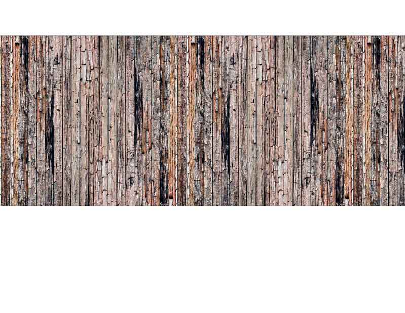 Detailaufnahme einer rustikalen Holzlattenwand in natürlichen Brauntönen für Innenarchitektur und Dekoration