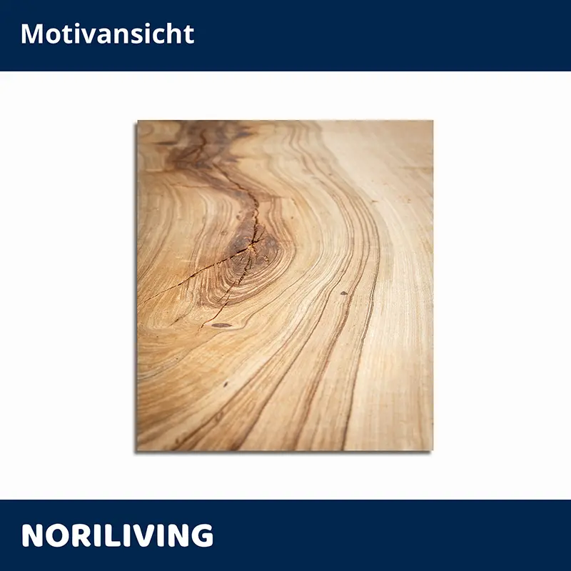 Wandbild Holzmaserung mit Rissen und Jahresringen