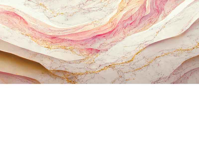 Nahaufnahme eines marmorierten Musters mit Rosa- und Goldtönen