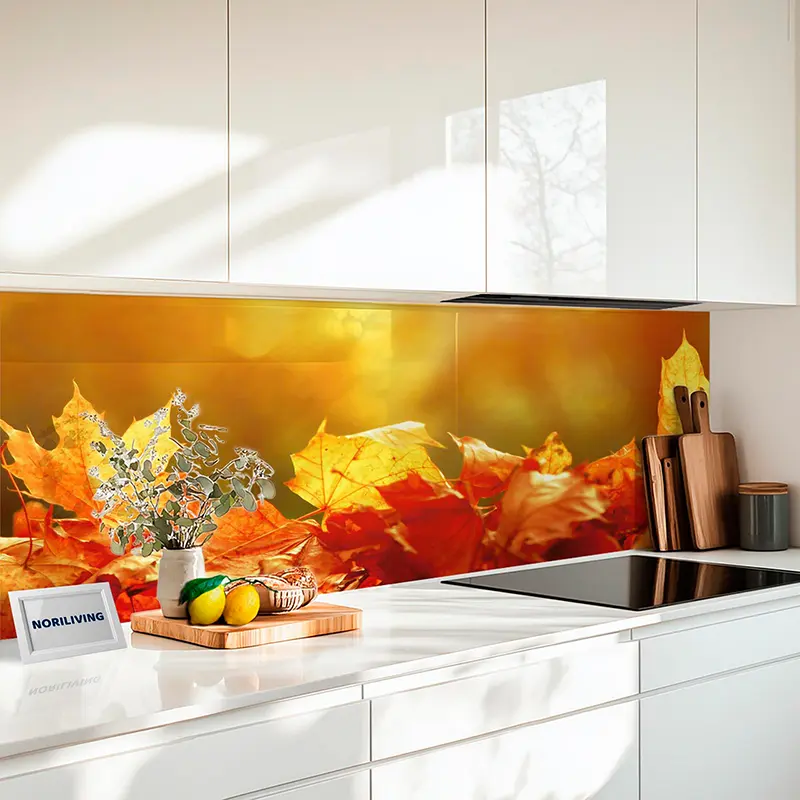 Fliesenspiegel Alu Herbstlaub im Sonnenlicht 985