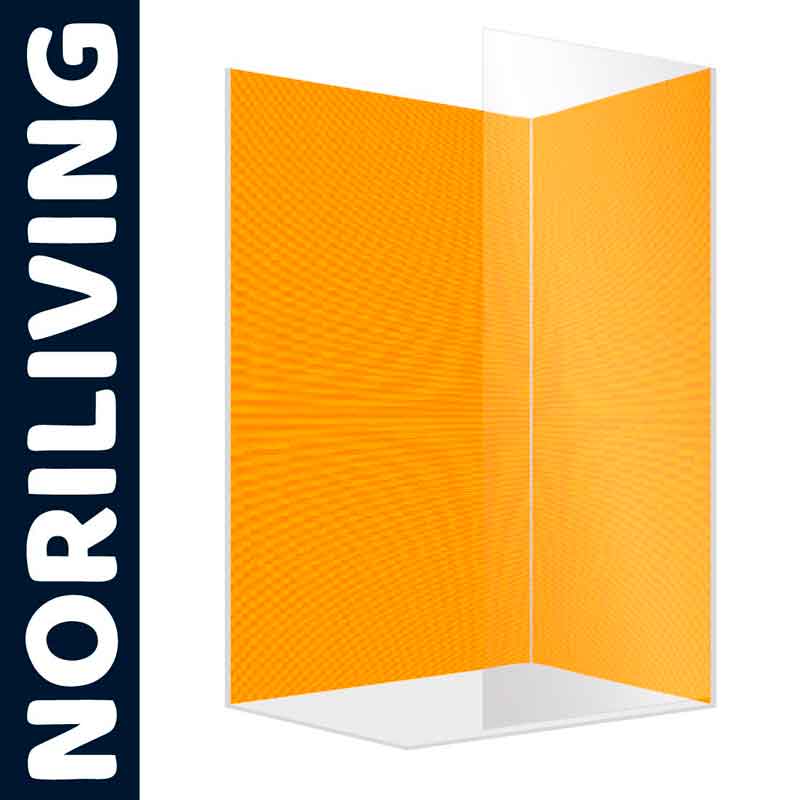 Duschwand von NORILIVING in orange mit modernem Design