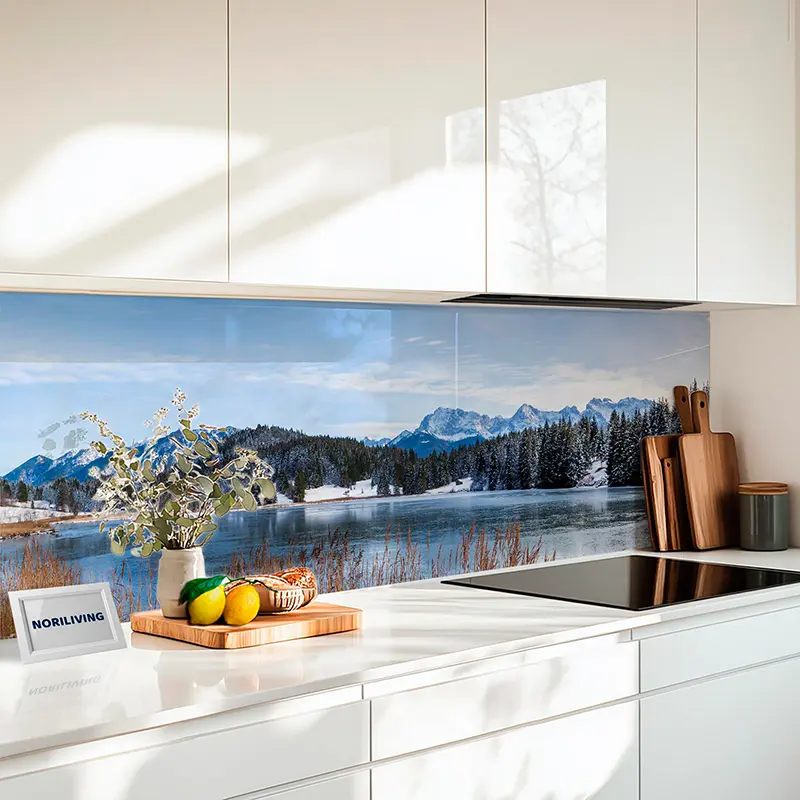 Küchenrückwand Alu See im Winter 279