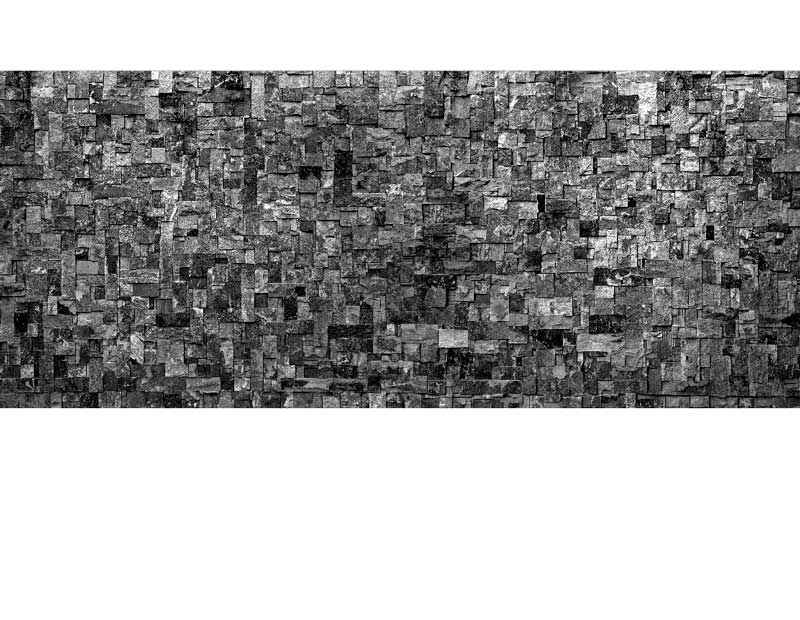 Abstrakte Textur aus grauen Mosaik-Steinen Schwarz-weiße Mosaik-Textur mit kleinen, unregelmäßigen Quadraten