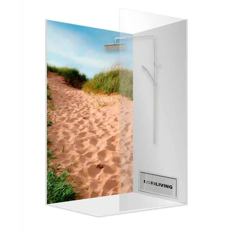 Duschrückwand mit Glasbild Stranddüne