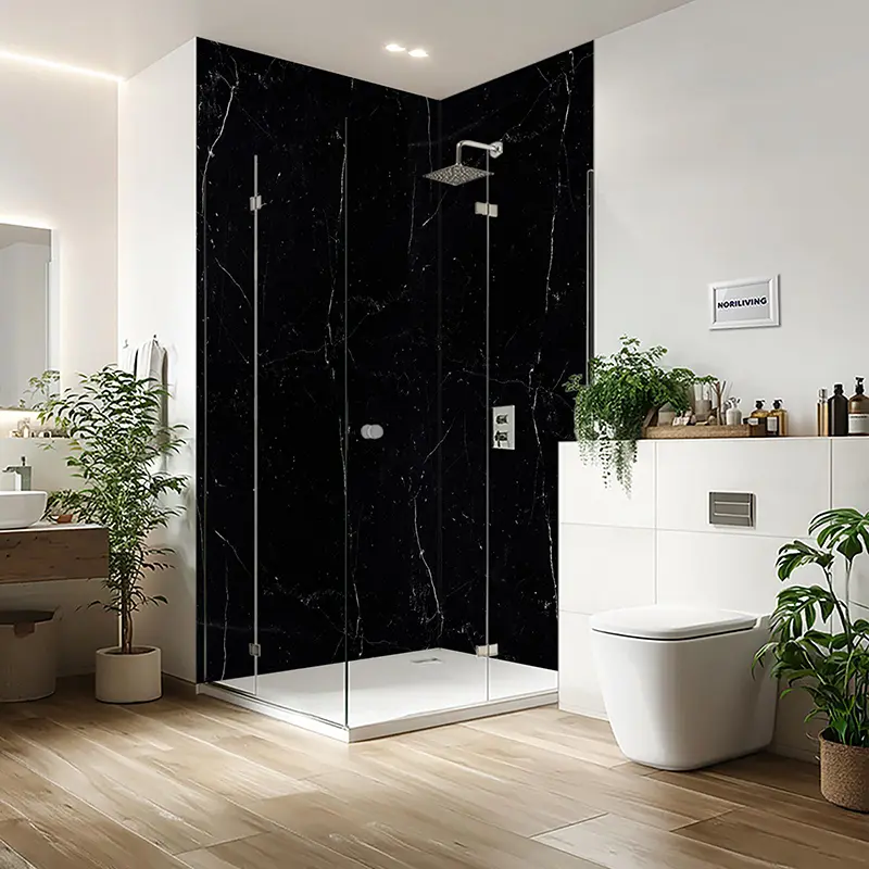 Duschrückwand Einzel | Ecke | Nische | Alu Marmor schwarz 950