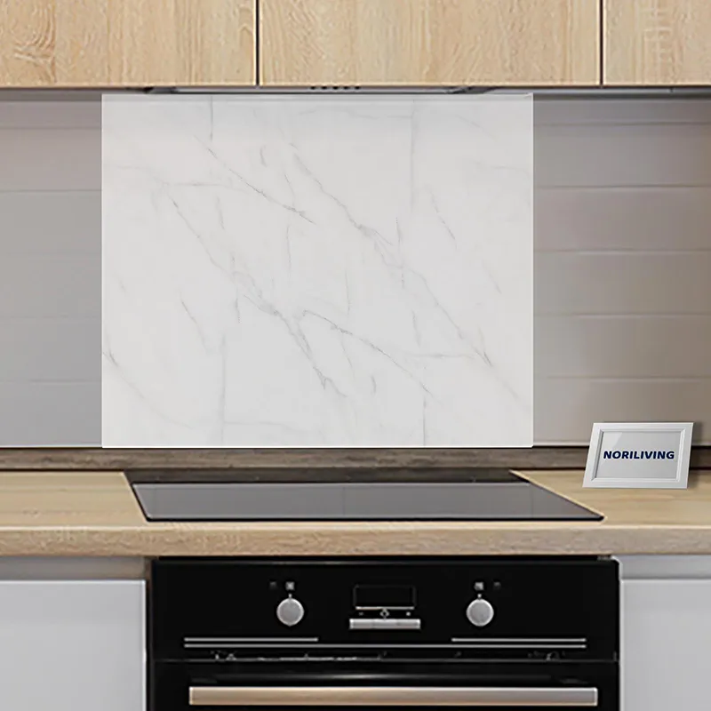 Spritzschutz Küche - Herd Alu Marmorstruktur weiß 275 schwarz-weiß