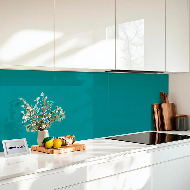 Küchenrückwand Alu 1-4 teilig Unifarbe Türkis 2353