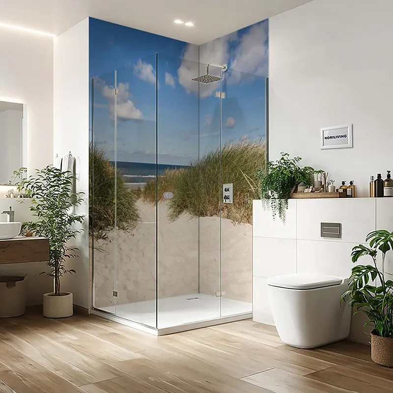 Duschrückwand Einzel | Ecke | Nische | Alu Dünen Gras Strand 110