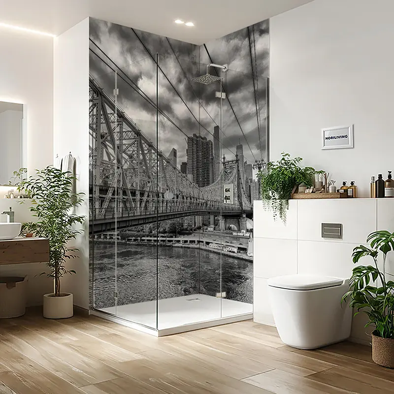 Duschrückwand Einzel | Ecke | Nische | Alu Skyline von Manhattan 360