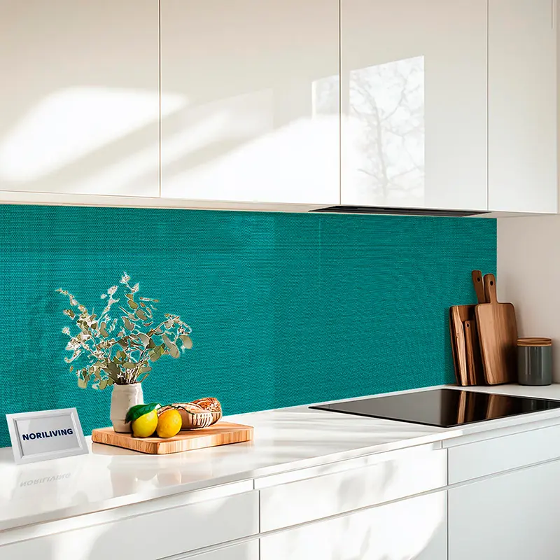 Küchenrückwand Alu 1-4 teilig Gewebestruktur Blau 2248