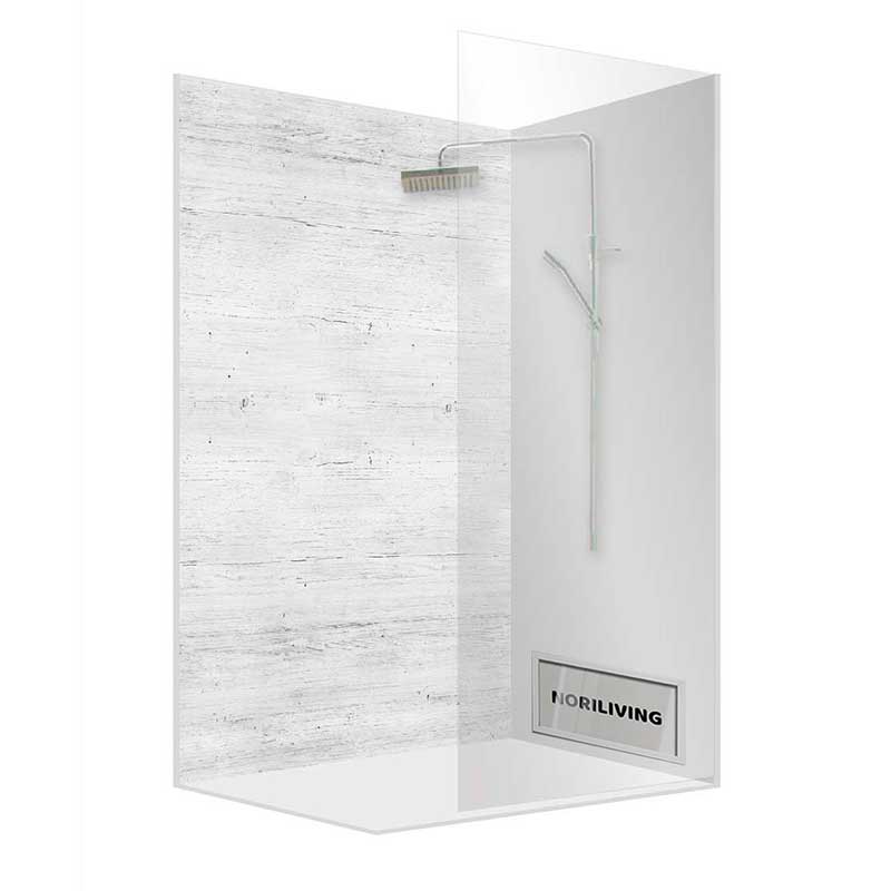 Transparente Duschabtrennung mit Regendusche und elegantem Design