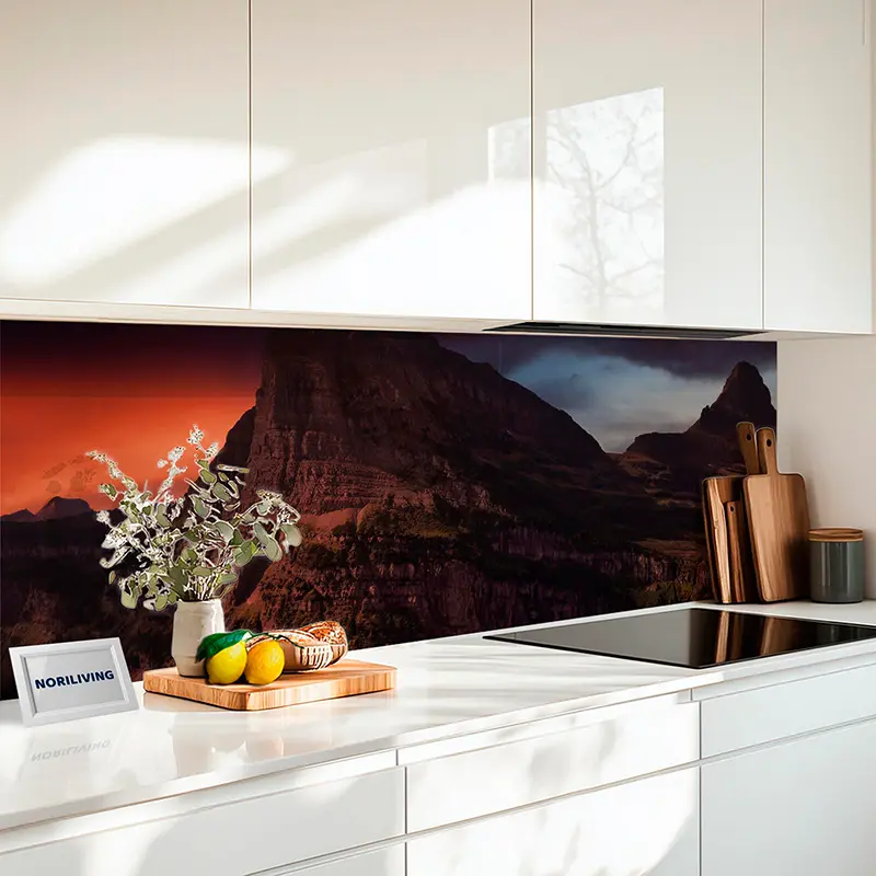 Küchenrückwand Alu Abendlicher Blick auf die amerikanischen Rocky Mountains 376