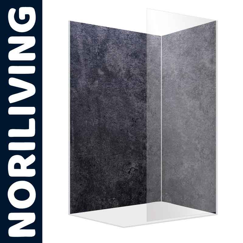 Duschelement von NORILIVING in grauer Steinoptik