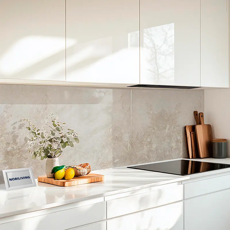 Küchenrückwand Alu Marmor hell beige 527